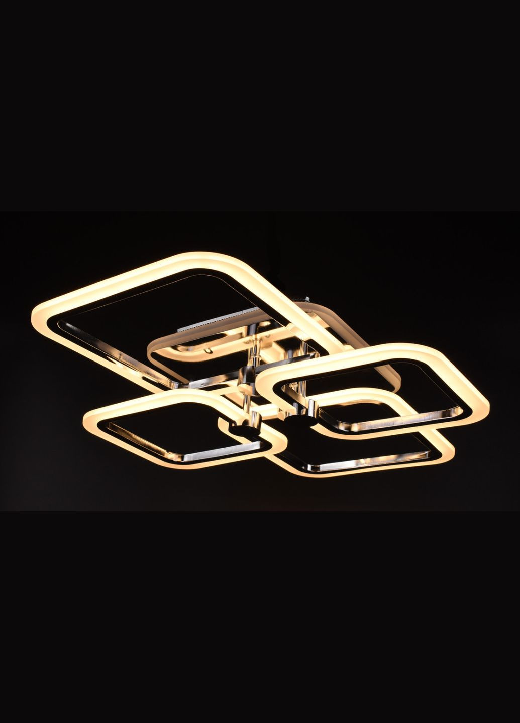 Люстра світлодіодна стельова LED світильник для квартири на стелю лед з пультом 26116 Хром 11х48х60 см. Sunnysky (364764340)