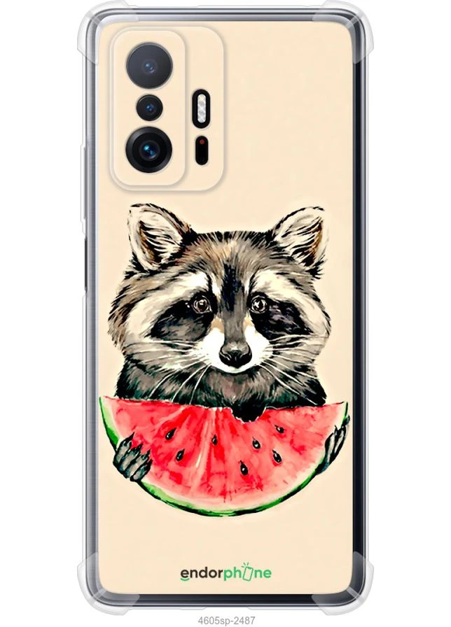 Чехол на Xiaomi 11T Pro Енотик с арбузом "4605sp-2552-70447" Endorphone (385939675)