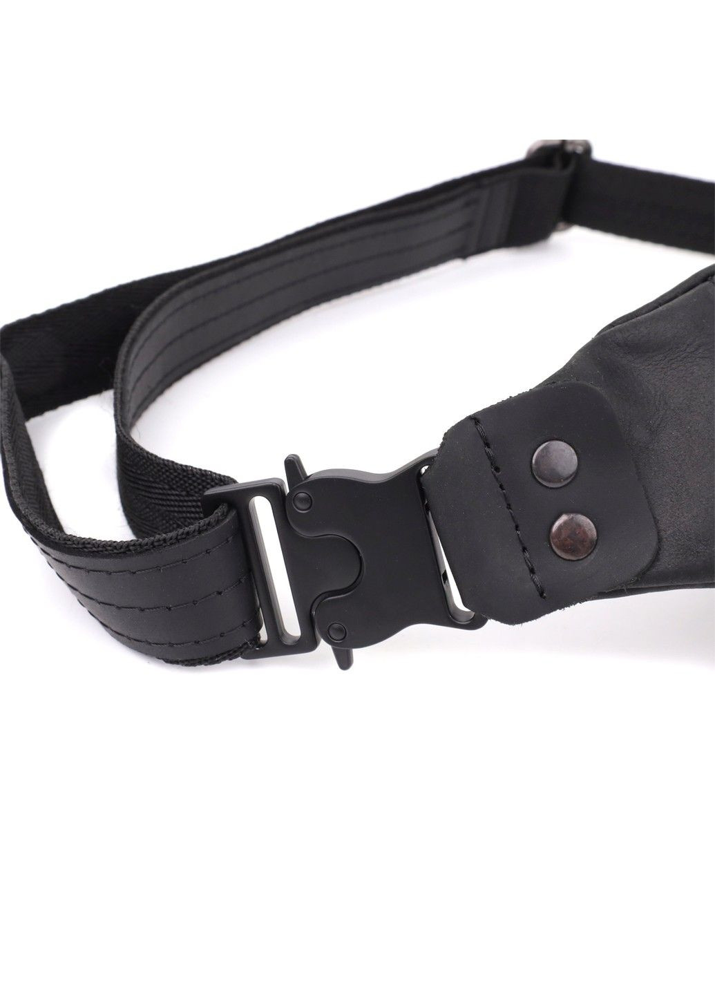 Мужская бананка из натуральной винтажной кожи 23129 Черный Shvigel (335081596)