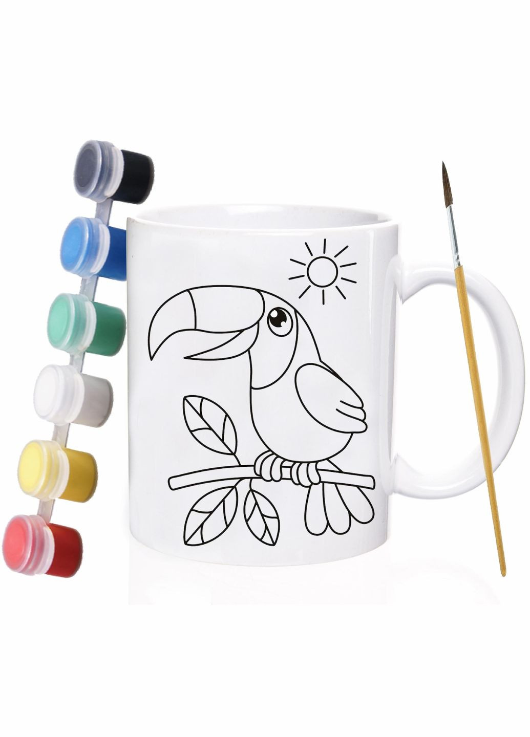 Набор для детского творчества Кактус и Попугай / раскраска для детей / 330 мл белая No Brand (316120842)