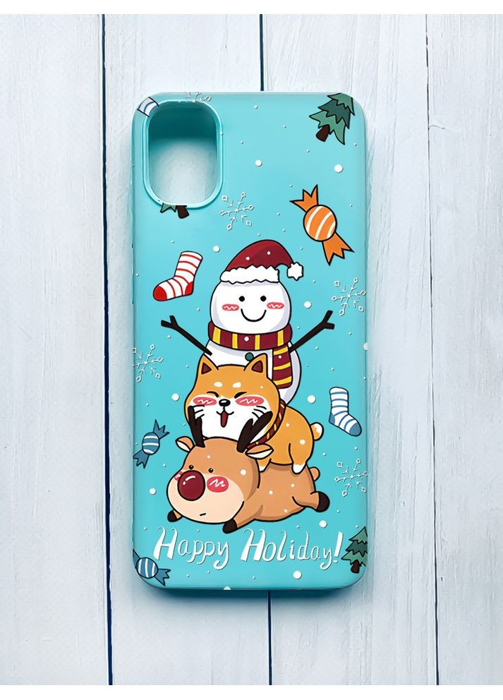 Матовий чохол на Samsung Galaxy A05 (A055) Бірюзовий Зимові розваги (принт 153) Creative (362969974)