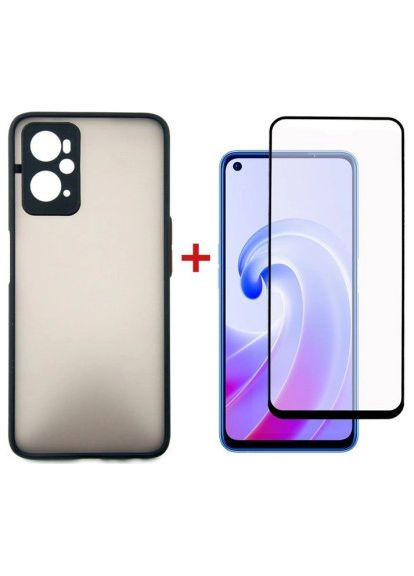 Чохол до мобільного телефона Kit for OPPO A76 case + glass (Black) (DG-KM-37) DENGOS Kit for OPPO A76 case + glass (Black) (364549524)