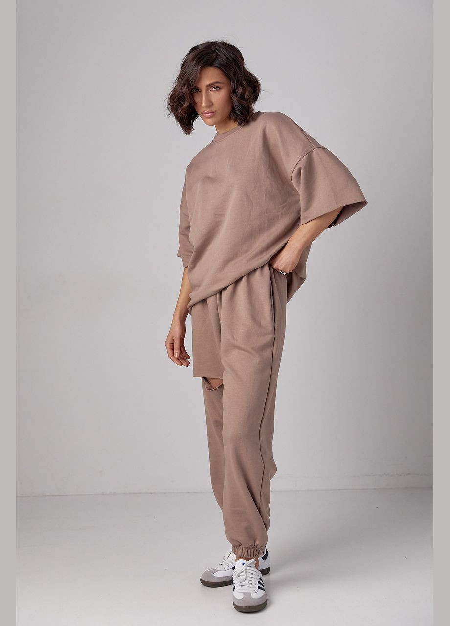 Спортивний костюм із трикотажу з прорізом на джогерах Liton (296909022)