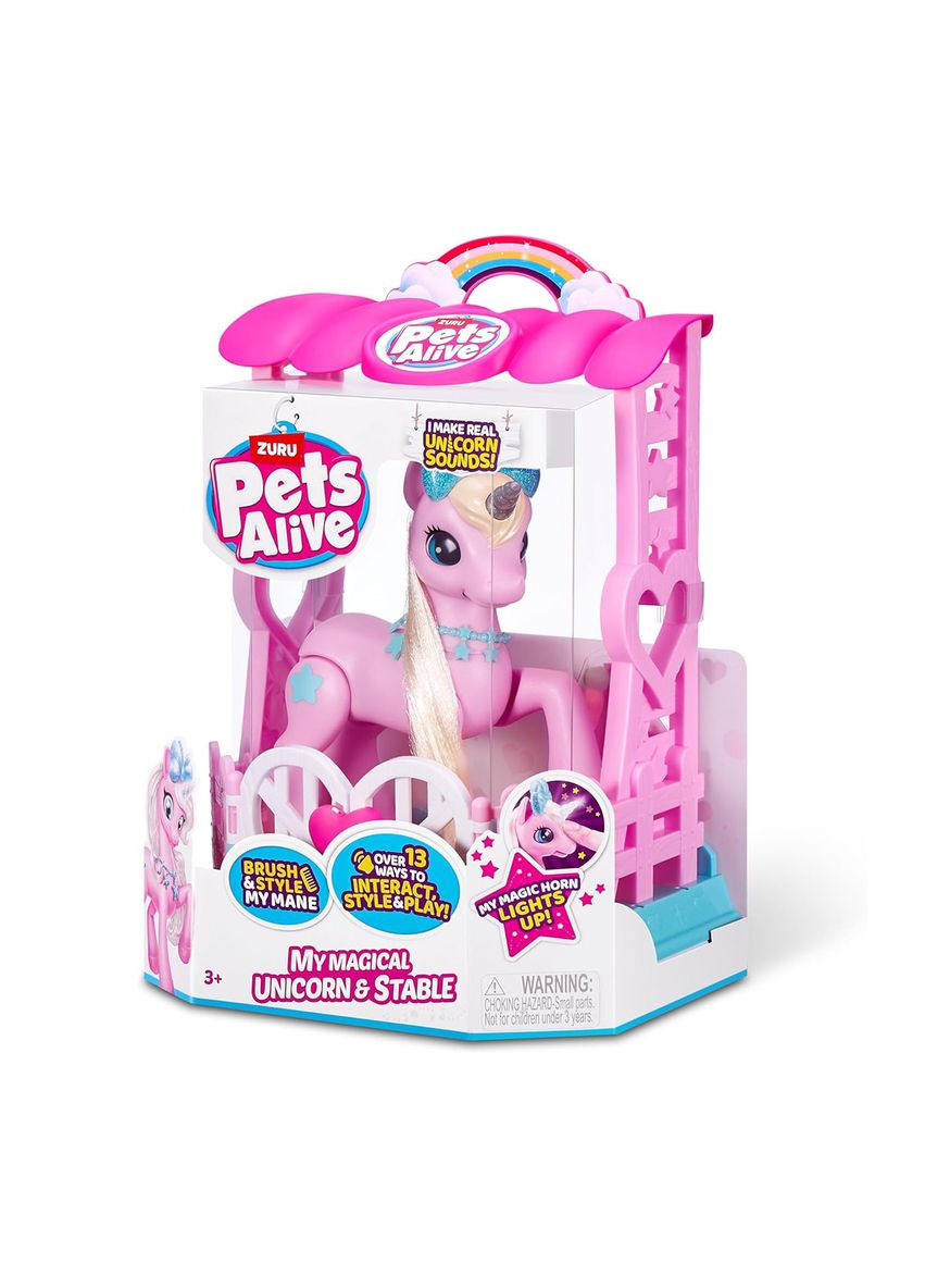 Інтерактивний ігровий набір Pets Alive — Чарівний єдиноріг у будиночку Pets & Robo Alive (342123207)