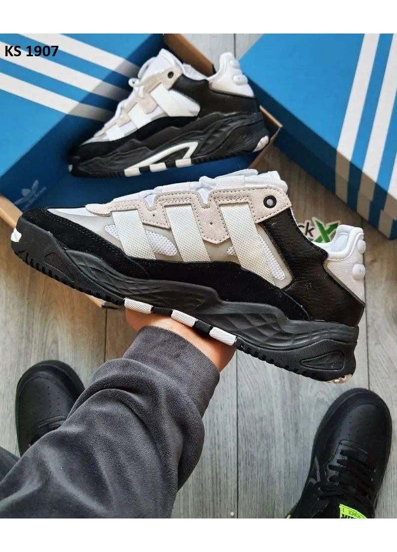 Комбіновані Осінні кросівки чоловічі adidas niteball адідас найтбол No Brand