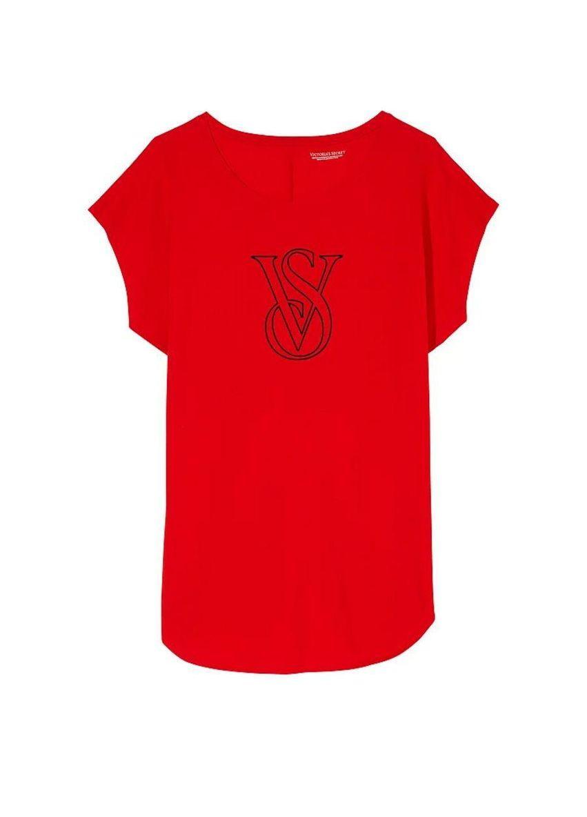 Ночная рубашка Lightweight Cotton Dolman XS/S Бордовая Victoria's Secret (294816719)