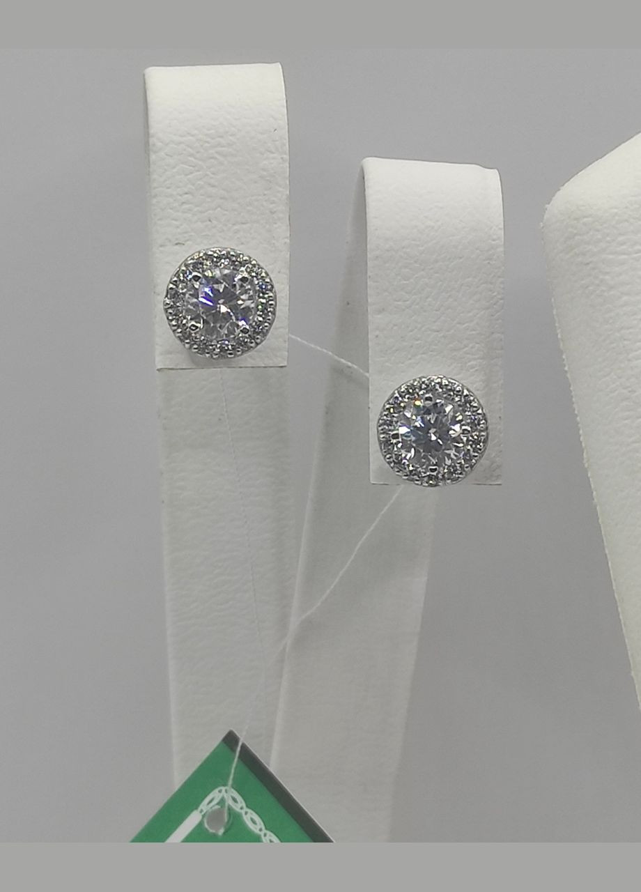 "Срібні пусети-цвяшки з родієвим покриттям" Shiny 5808 No Brand (331145386)