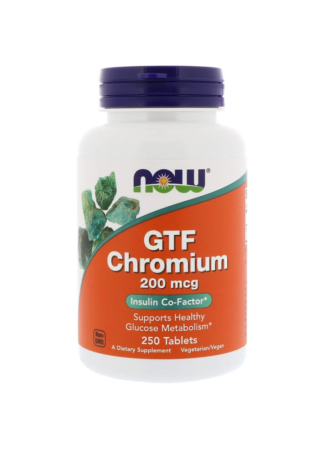 Хром, GTF Chromium,, 200 мкг, 250 таблеток Now Foods (351384914)