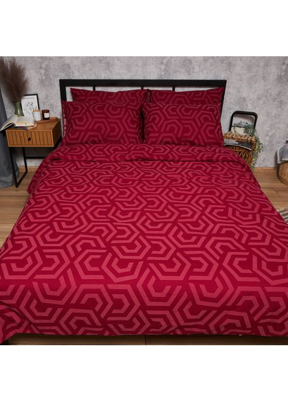 Комплект постельного белья Бязь Gold Люкс «» King Size 220x240 наволочки 4х70х70 (MS-820006094) Moon&Star Burgundy Charm (356116626)