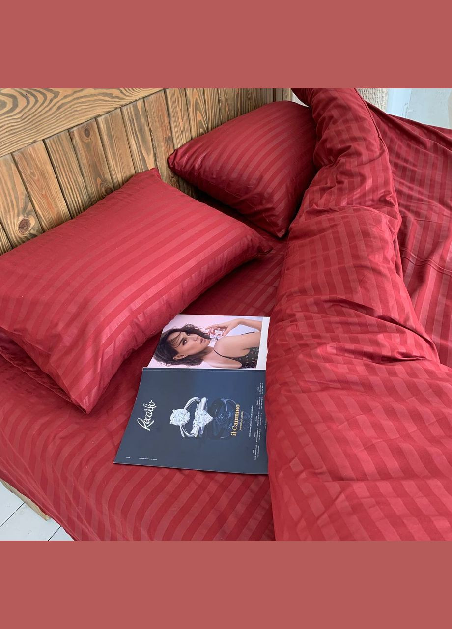 Двуспальный КПБ микро страйп сатин "Бордо" Glav Textile (296930171)