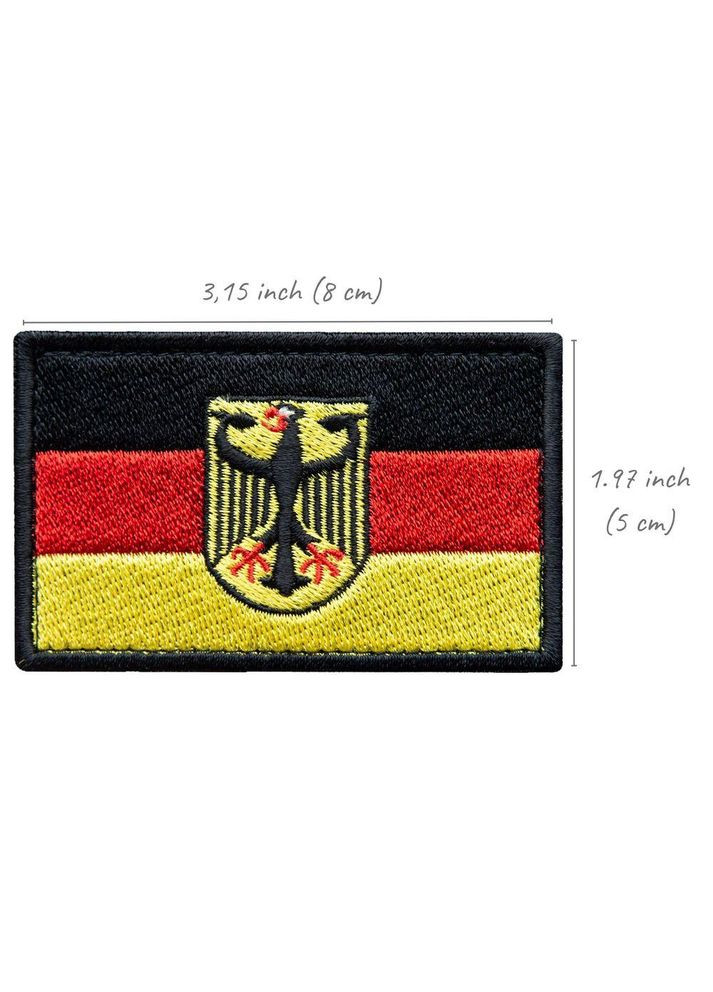 Набір шевронів 2 шт. нашивка з липучкою Прапор Німеччини 5х8 см, вишитий патч IDEIA (275869421)