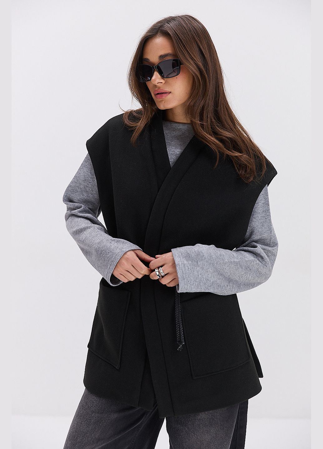 Женский жилет из черной пальто Arjen (324392578)