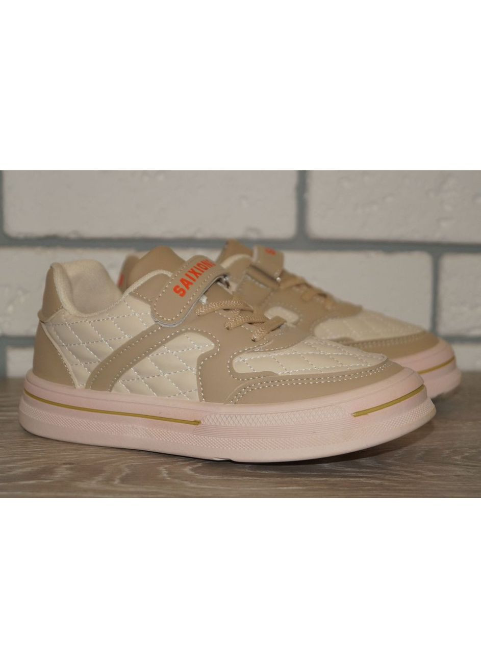 Бежеві осінні кросівки демісезонні для дівчинки бежеві Lilin fashion