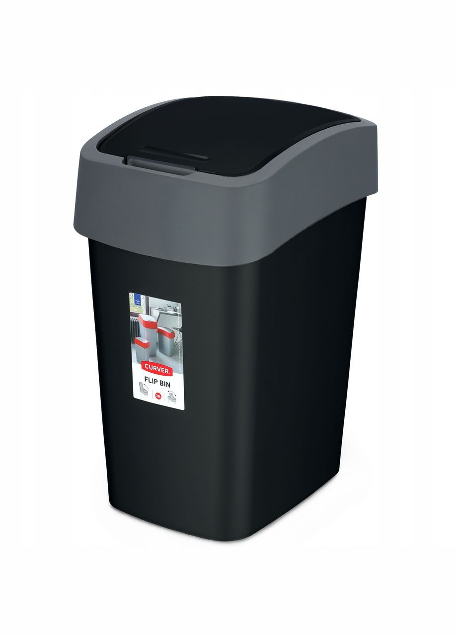Контейнер для мусора с поворотной крышкой Flip Bin 25 л (02171) Серый Curver (334008680)