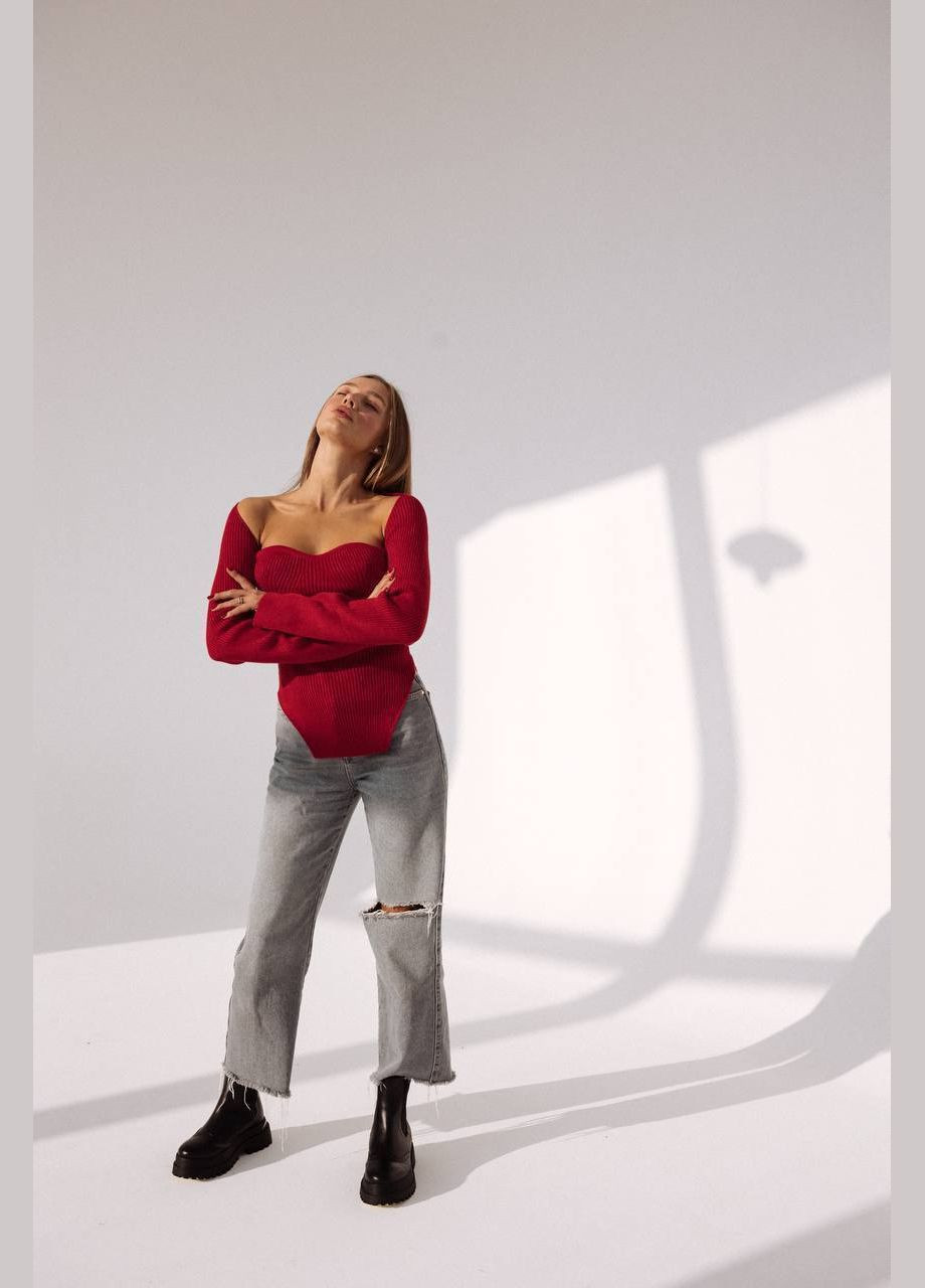 Кофта в рубчик з гарним вирізом Україна (327880208)