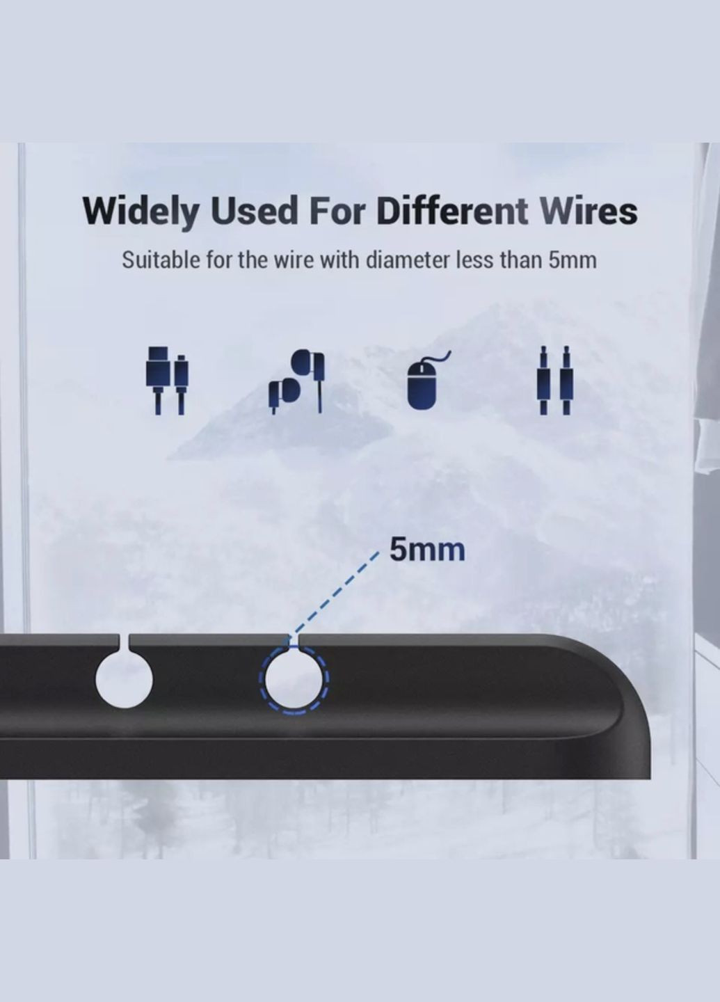 Органайзер-фиксатор кабеля клипса - держатель на 5 проводов Чёрный TOPK (340276212)