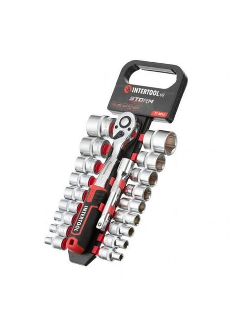 Набор головок 1/2" 8-32 мм, удлинитель, 72 зубца, 20 ед., Cr-V STORM ET-8016 MDR Intertool (371793966)