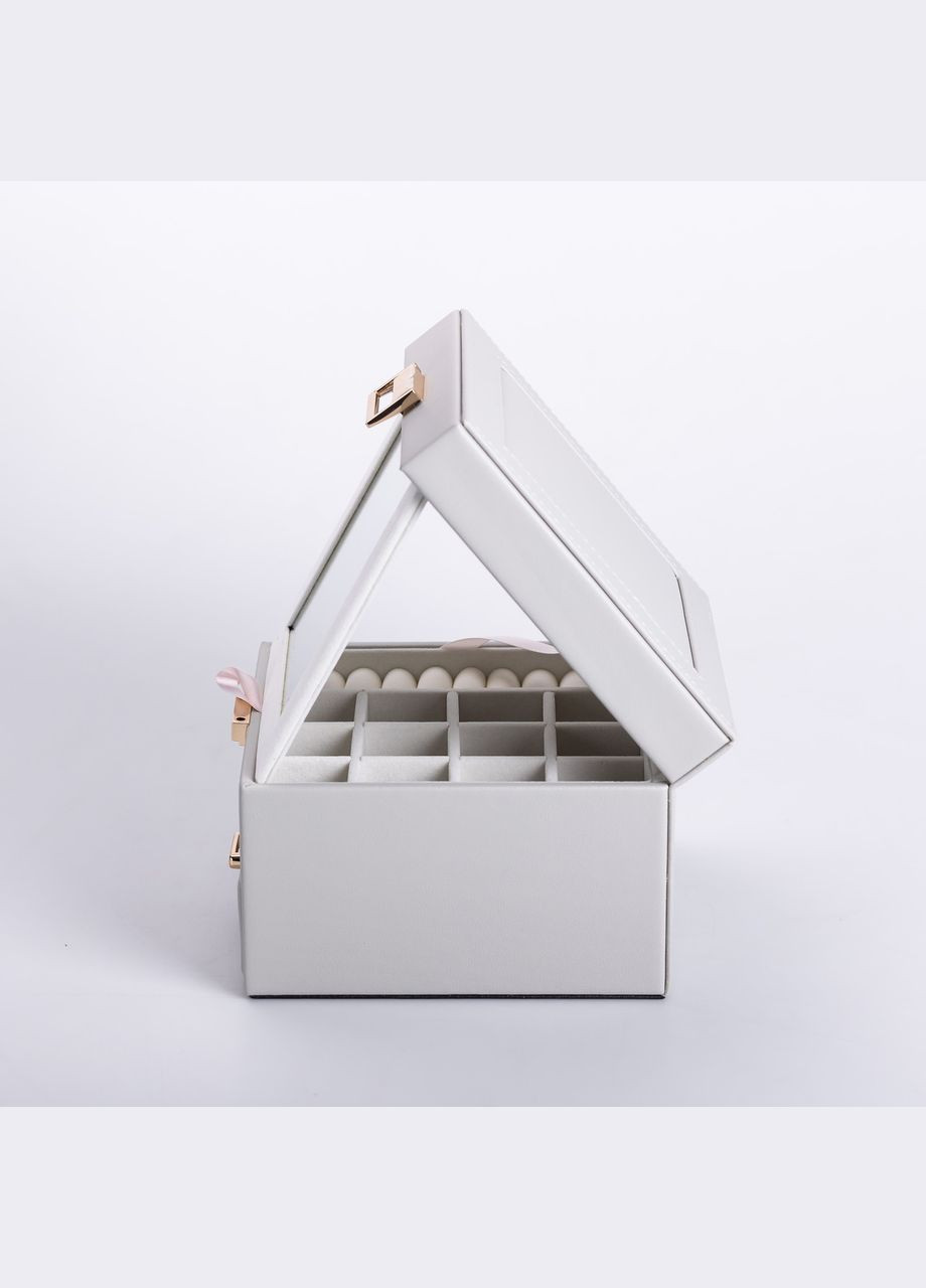 Скринька для прикрас з еко шкіри 2 яруси органайзер для ювелірних виробів HP-5-2G Yiwu (325922772)