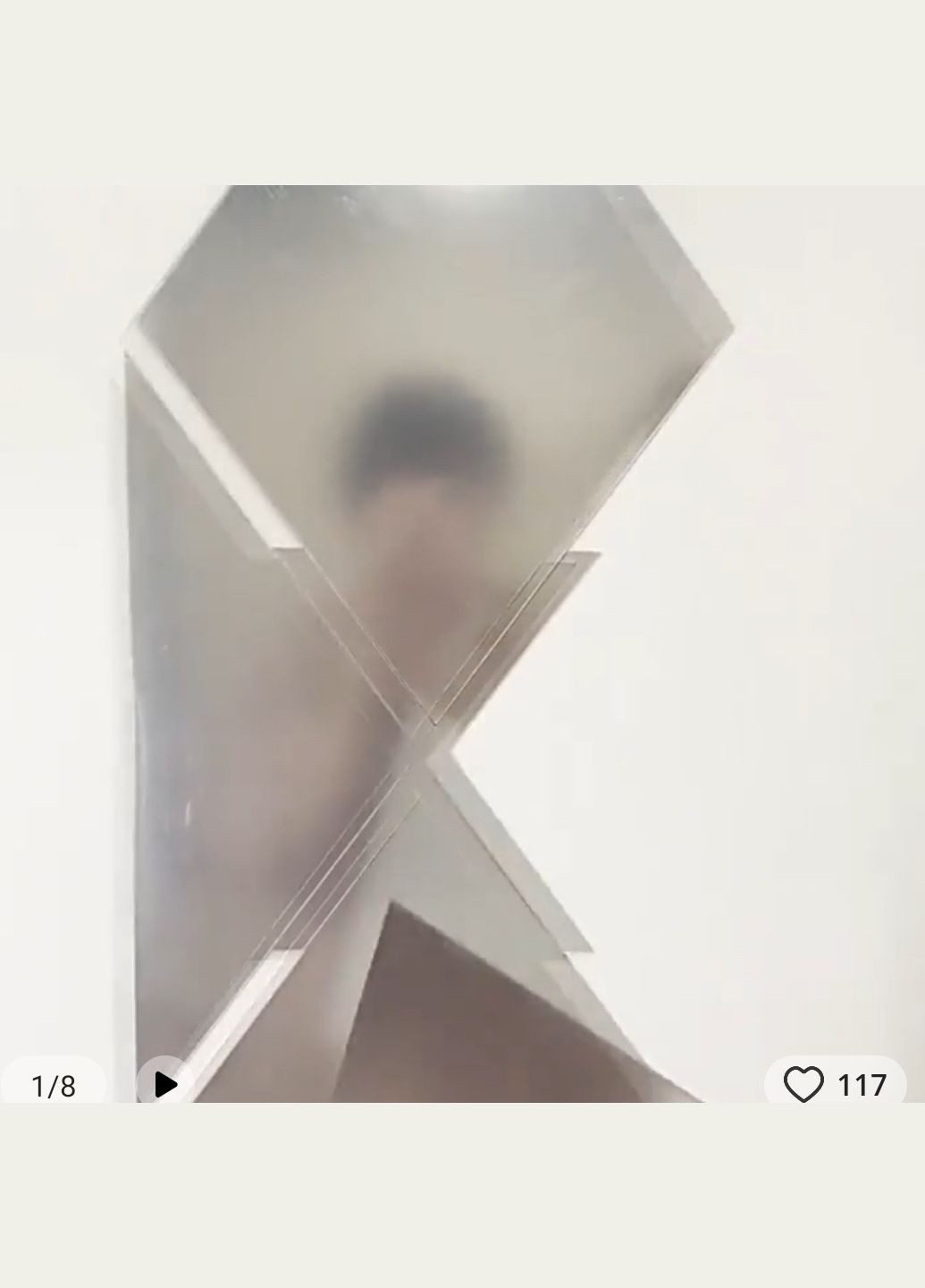 Дзеркальні наклейки квадрат із ромбів і трикутників 58 шт набір 100 х 100 см Б317 No Brand (302242759)