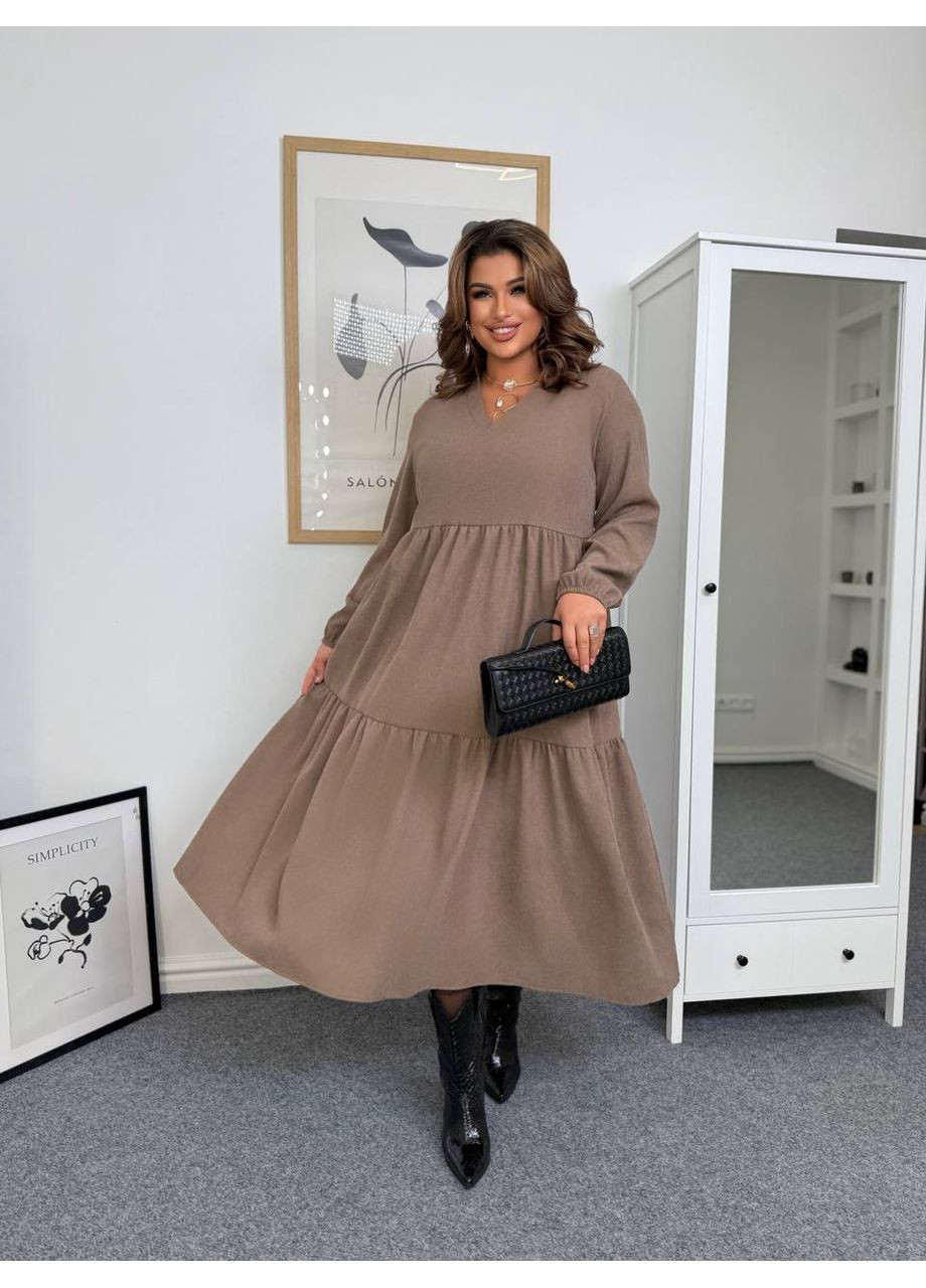 Бежевое коктейльное, повседневный, вечернее, деловое, кэжуал женское вельветовое платье Asi.Store.ua