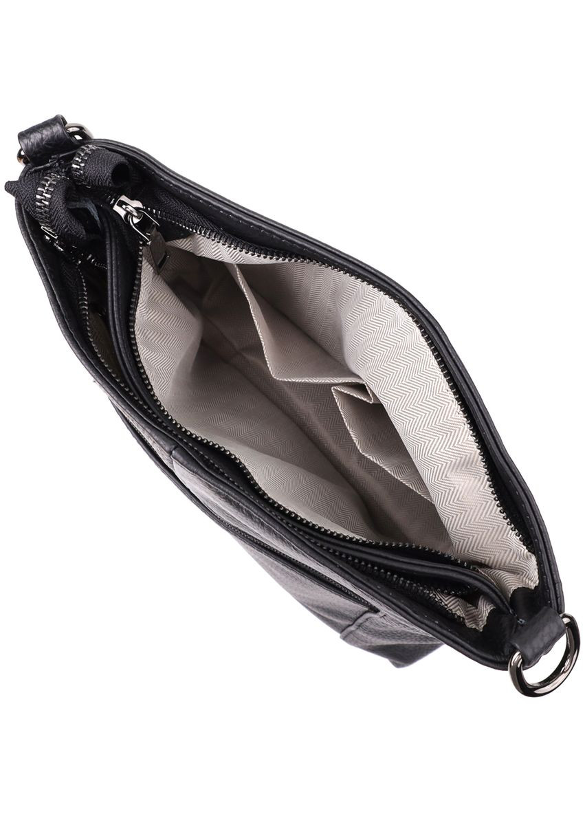 Небольшая женская сумка с двумя ремешками из натуральной кожи 23014 Черный Vintage (348358972)