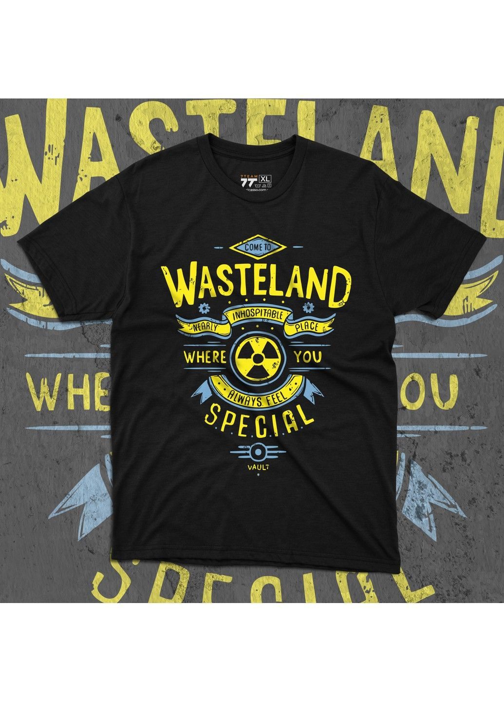 Чорна футболка з принтом fallout - wasteland No Brand