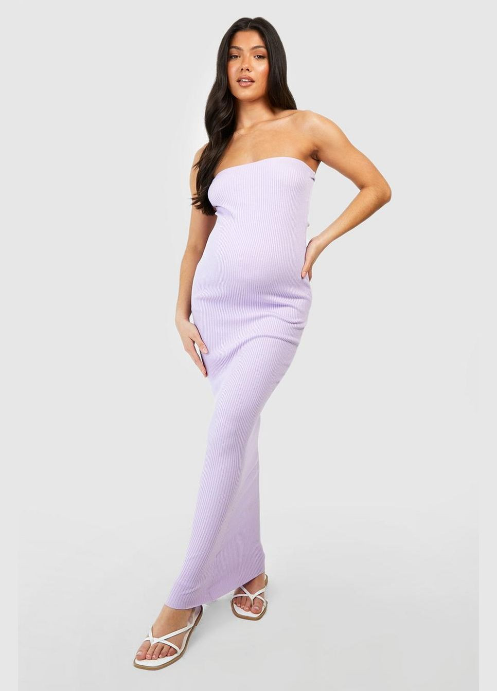 Лиловое платье для беременных Boohoo