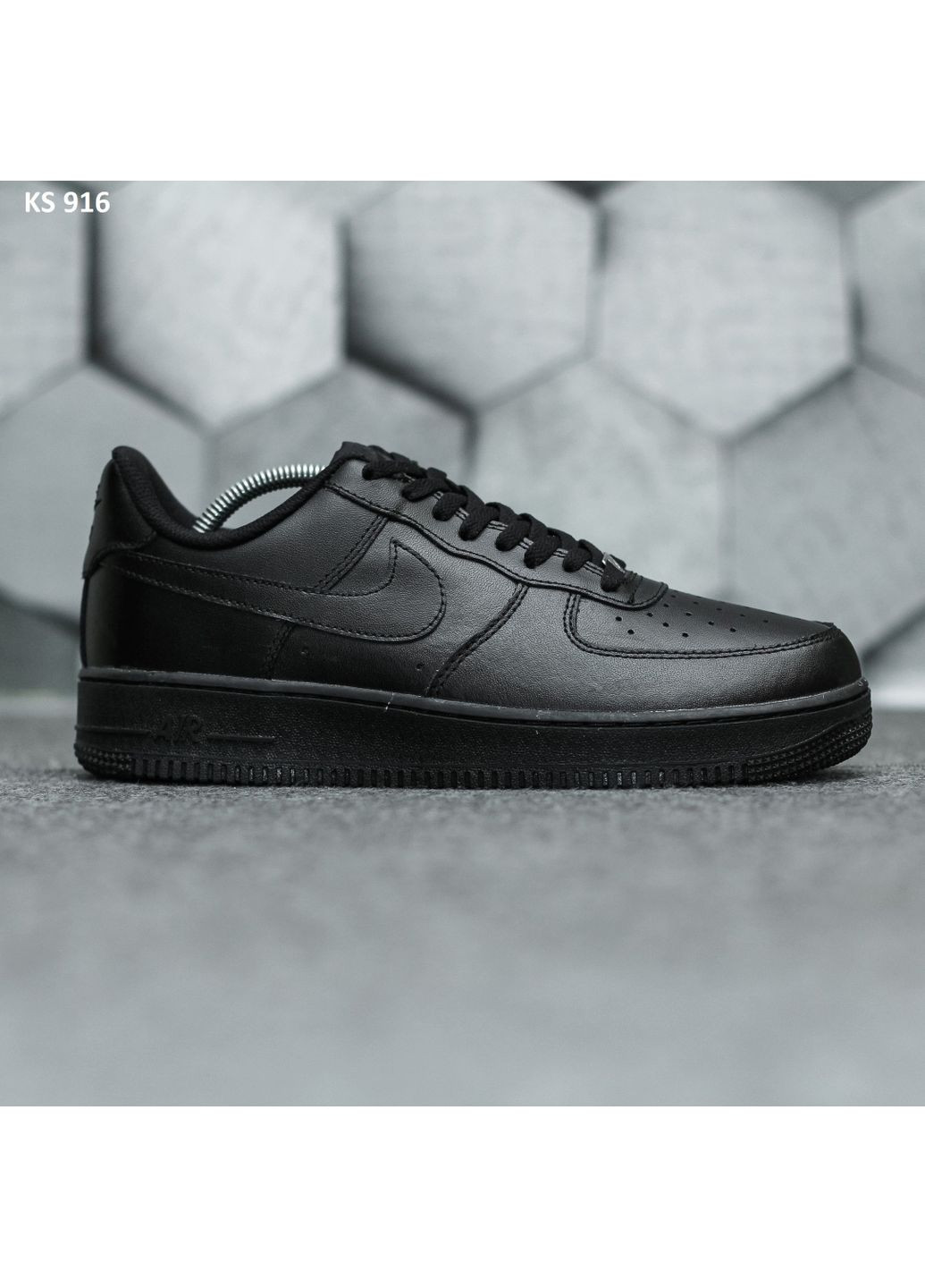 Чорні Осінні кросівки чоловічі nike air force 1 low black найк аір форс 1 преміум No Brand