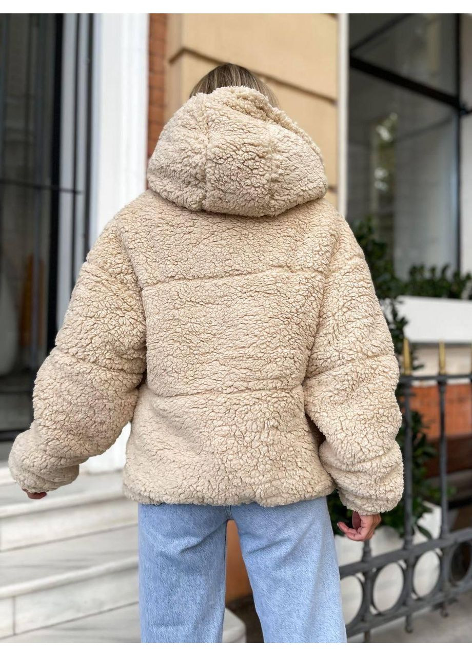 Бежевый зимний Пуховик аляска Po Fanu