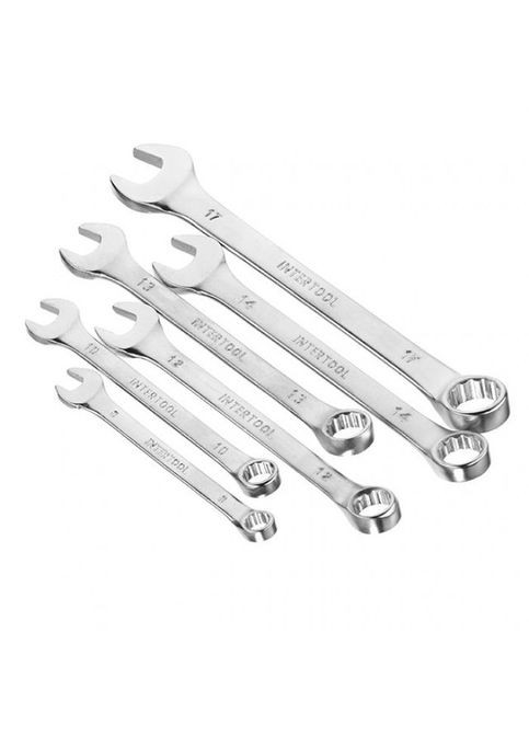 Набор ключей комбинированных 6 ед., 8-17 мм Cr-V HT-1201 MDR Intertool (371794007)