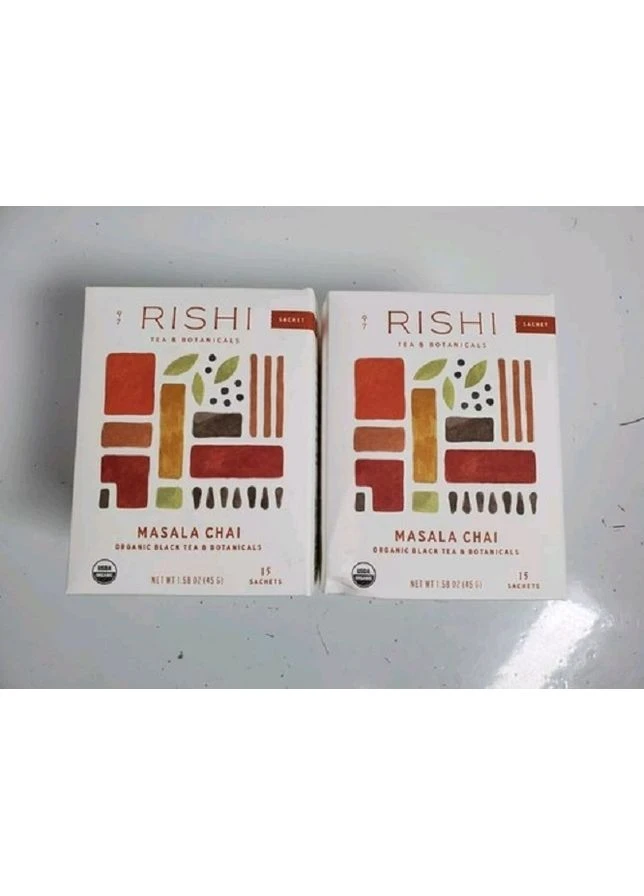 Органический черный чай Masala Chai в пакетиках-саше 15 шт 45 г Rishi (388880692)