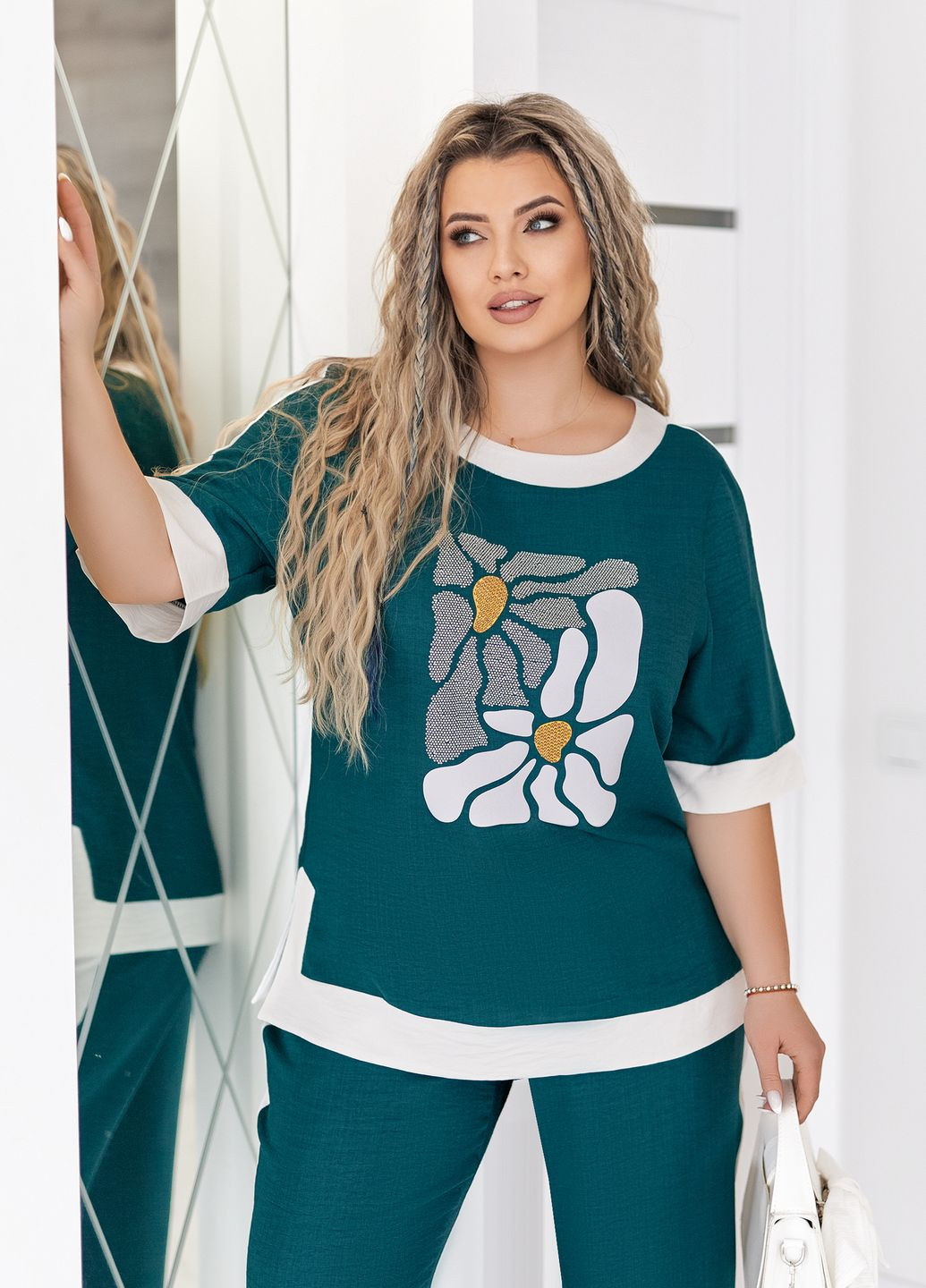 Костюм женский летний из льна No Brand (328454428)