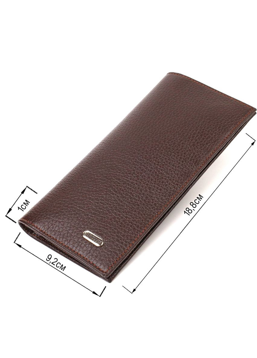 Классический мужской вертикальный бумажник из натуральной кожи 21902 Коричневый Canpellini (331913394)