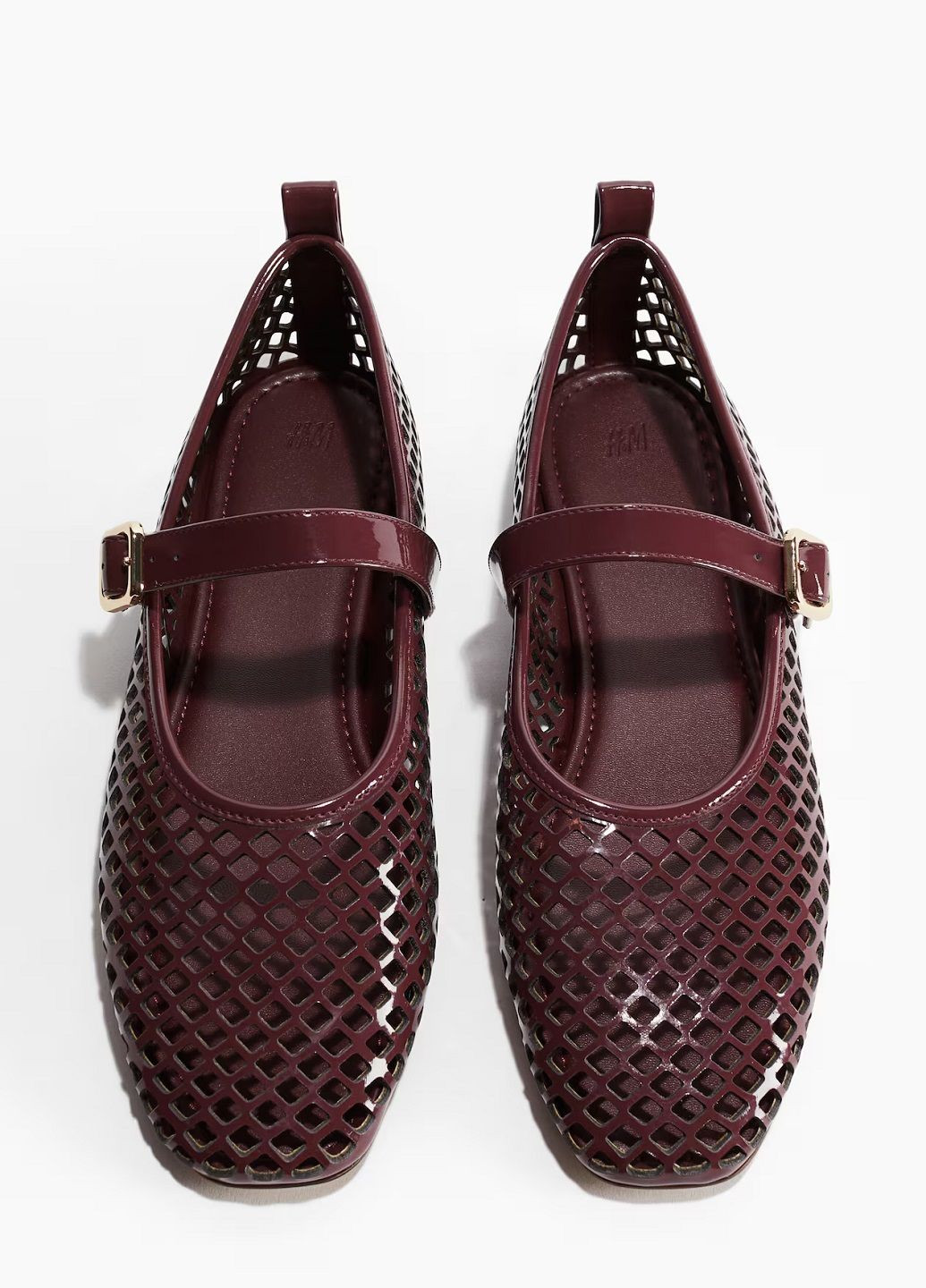 Жіночі балетки H&M | бордові однотонні поліуретан (353799381)