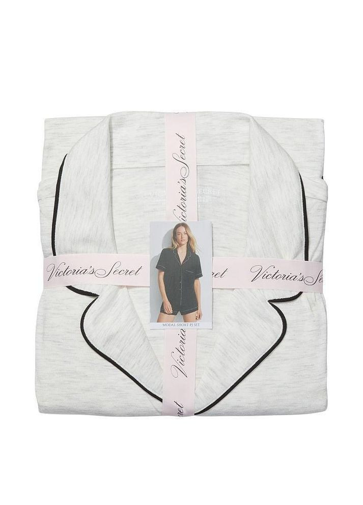Світло-сіра всесезон піжама (сорочка + шорти) modal xs світлосіра Victoria's Secret