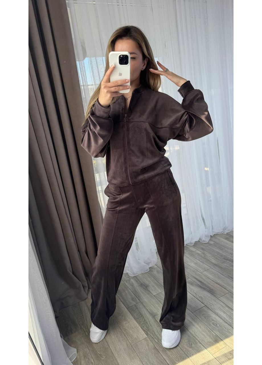 Костюм велюровый кофта и брюки прямого кроя Україна (351260578)