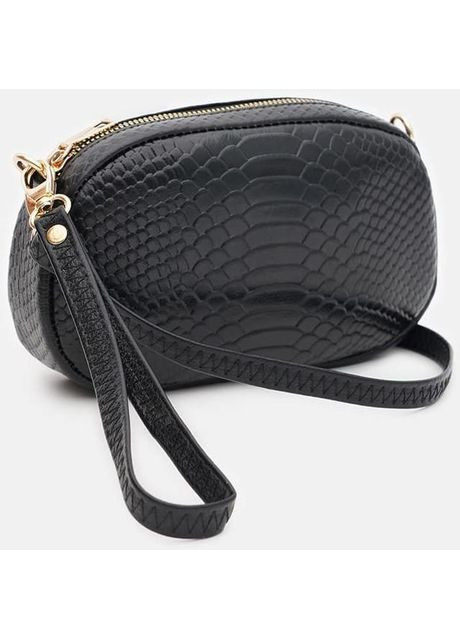 Сумка крос-боді через плече жіноча з натуральної шкіри маленька Чорний 36618 Keizer (353690066)