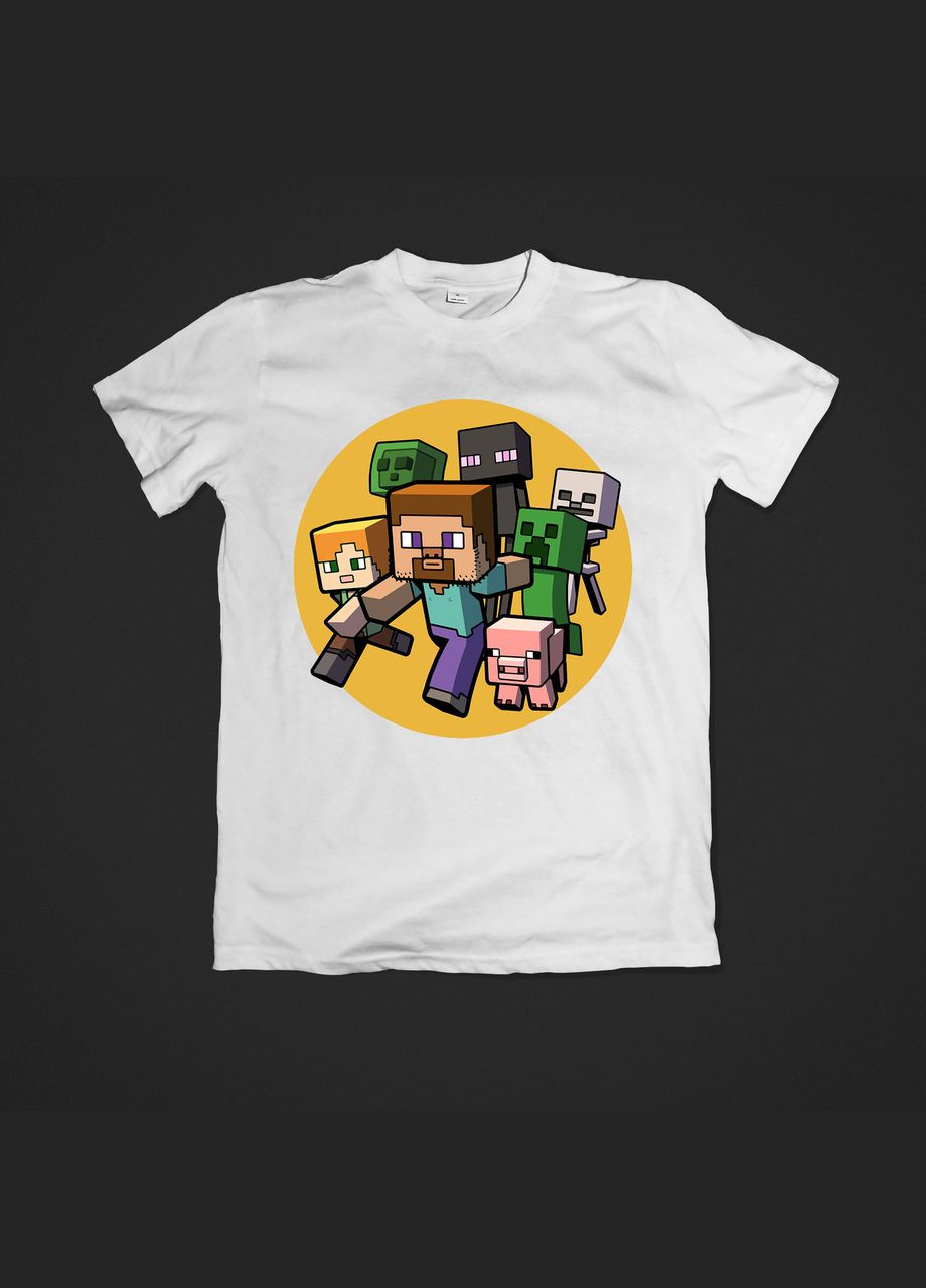 Біла демісезонна футболка youstyle minecraft 0663 Gildan