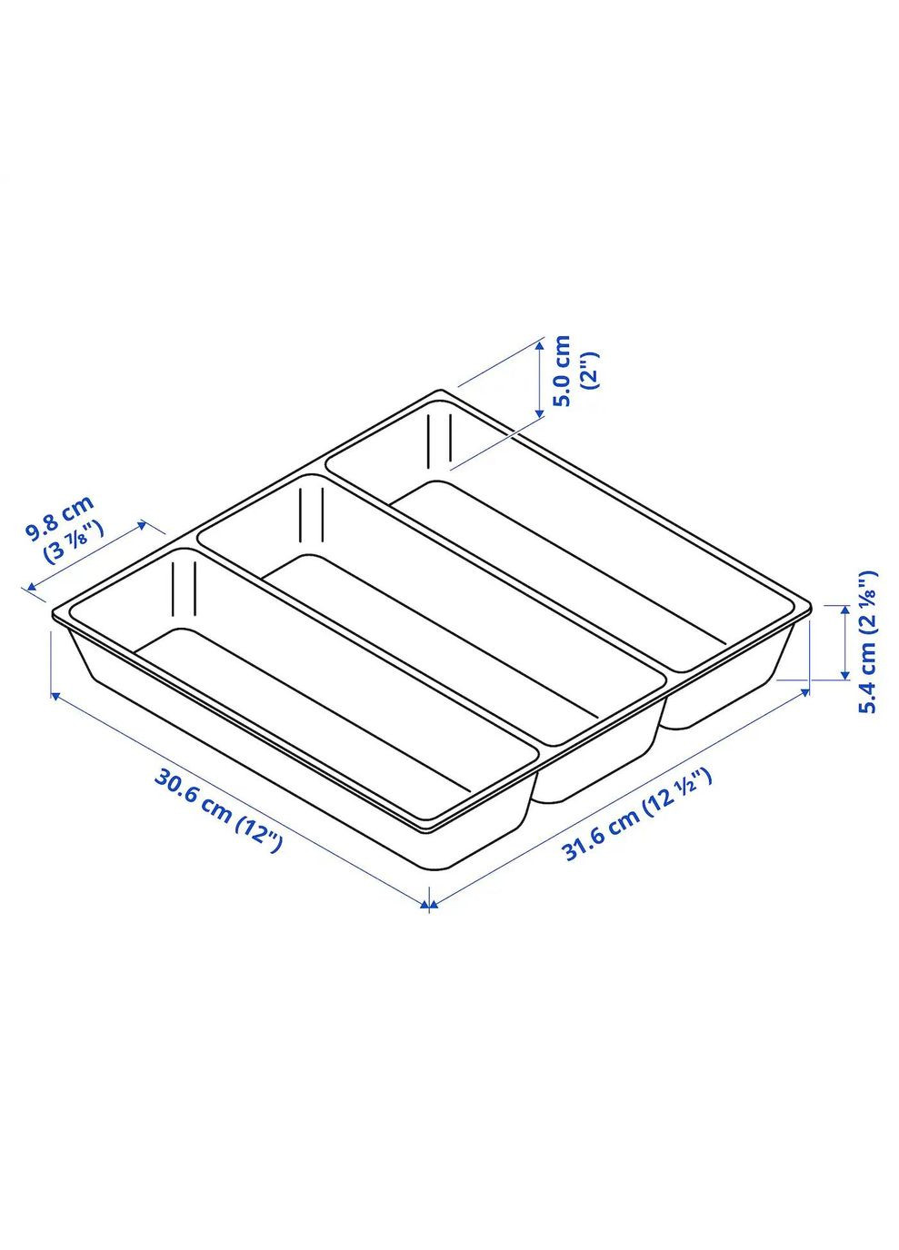 Лоток/контейнер для столових приборів ІКЕА UPPDATERA 32х31 см (70460017) IKEA (278407104)