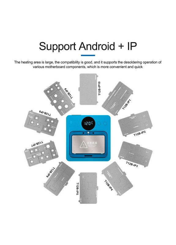 Нижній підігрів T12B-IP8 для ремонту камери iPhone 11 / 11 Pro / 11 Pro Max / 13 Pro / 13 Pro Max Sunshine (322568133)