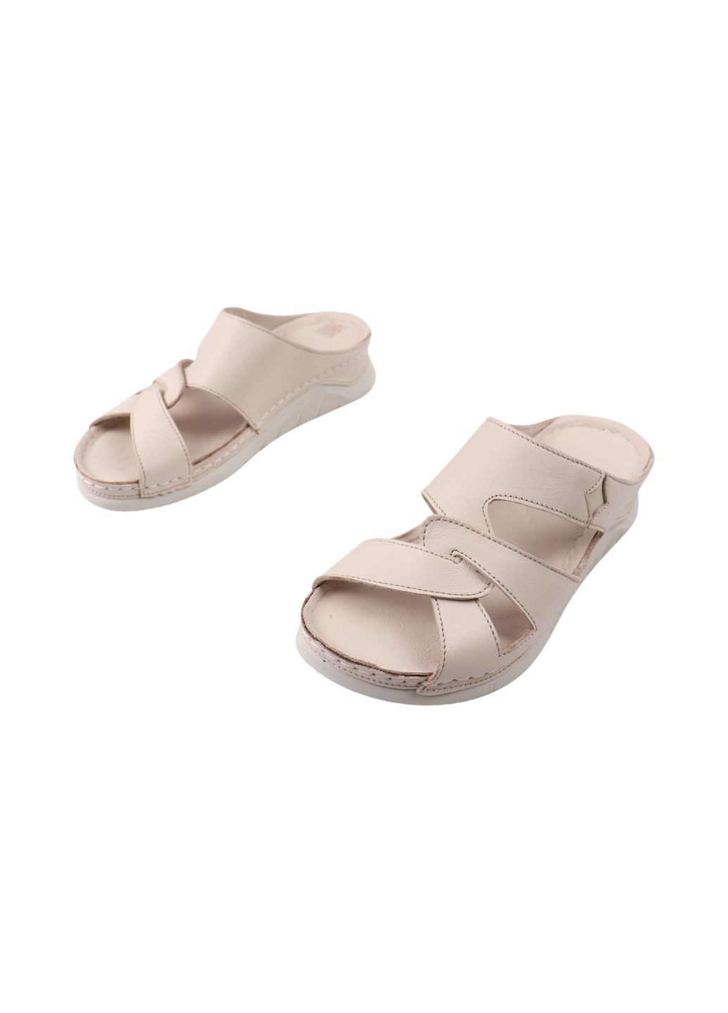 Бежевые шлепанцы женские бежевые натуральная кожа ALTURA