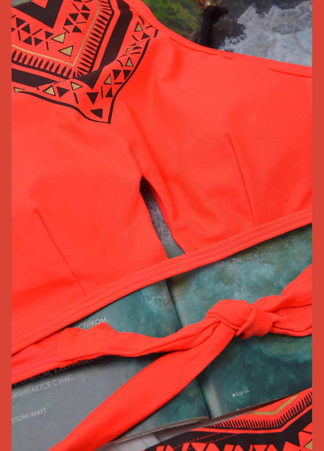 Помаранчевий літній купальник жіночий помаранчевого кольору чашка в бікіні Let's Shop