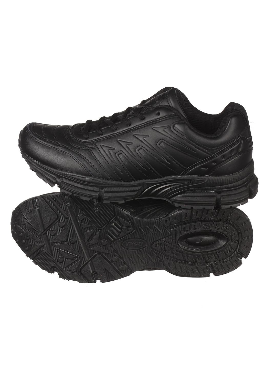 Черные демисезонные мужские кроссовки из кожи спортивные Bona