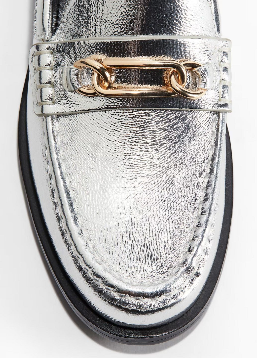 H&M Туфли серебряный з искусственная кожа, швеция — демисезон (353799396)