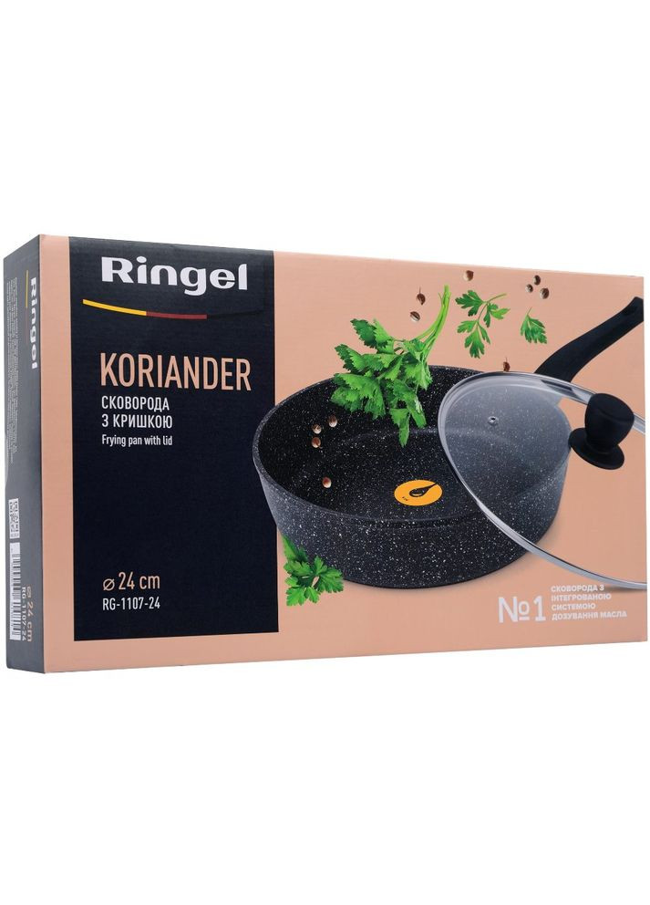 Сотейник с крышкой Koriander 24 см Black (RG-1107-24) Ringel (322913618)