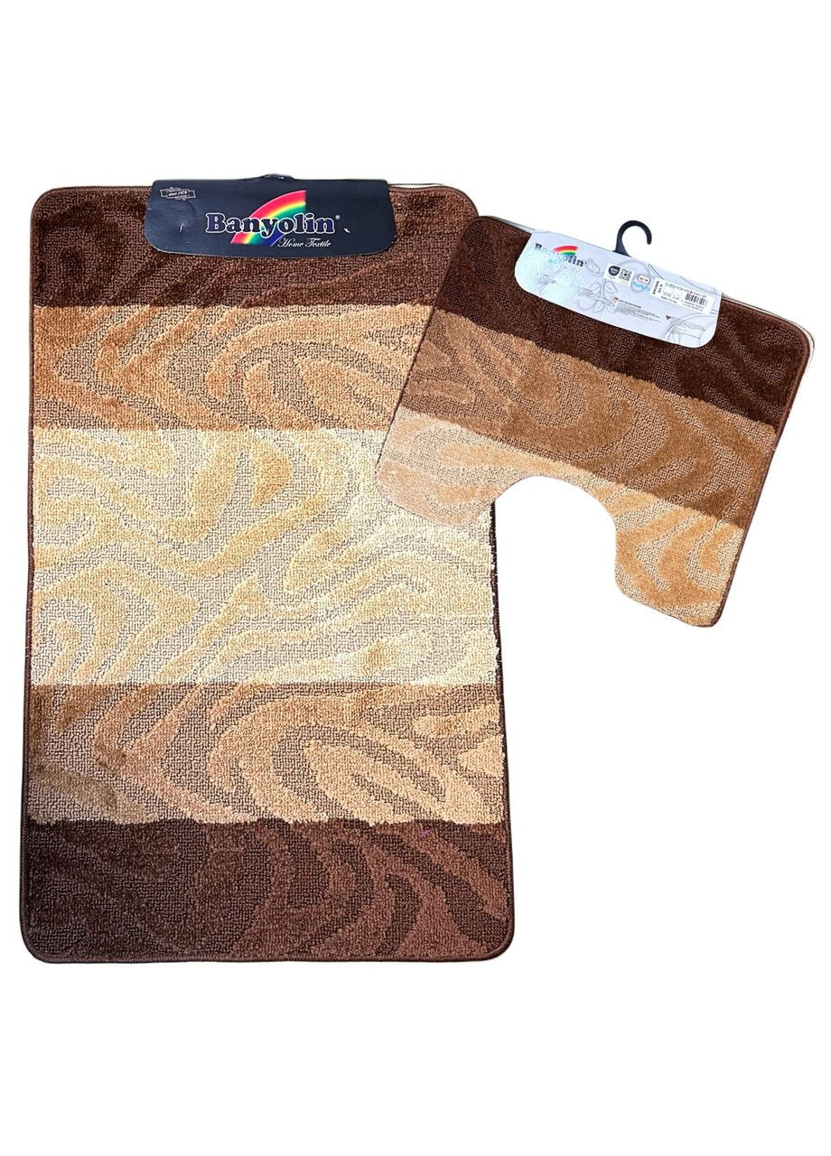Набір килимків для ванної та туалетної кімнати SILVER 60*100/50*60 см BROWN Banyolin (324445556)