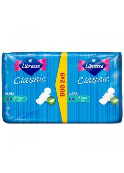 Гігієнічні прокладки (7322540063608) Libresse classic ultra clip super duo soft 18 шт (268146710)