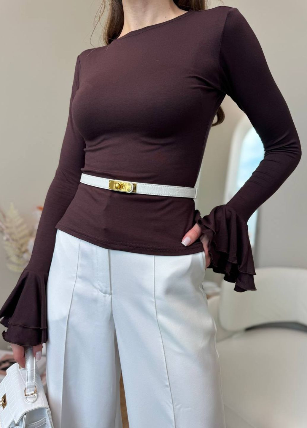 Лонгслів з довгим рукавом з воланами Tik-Tak (325401601)