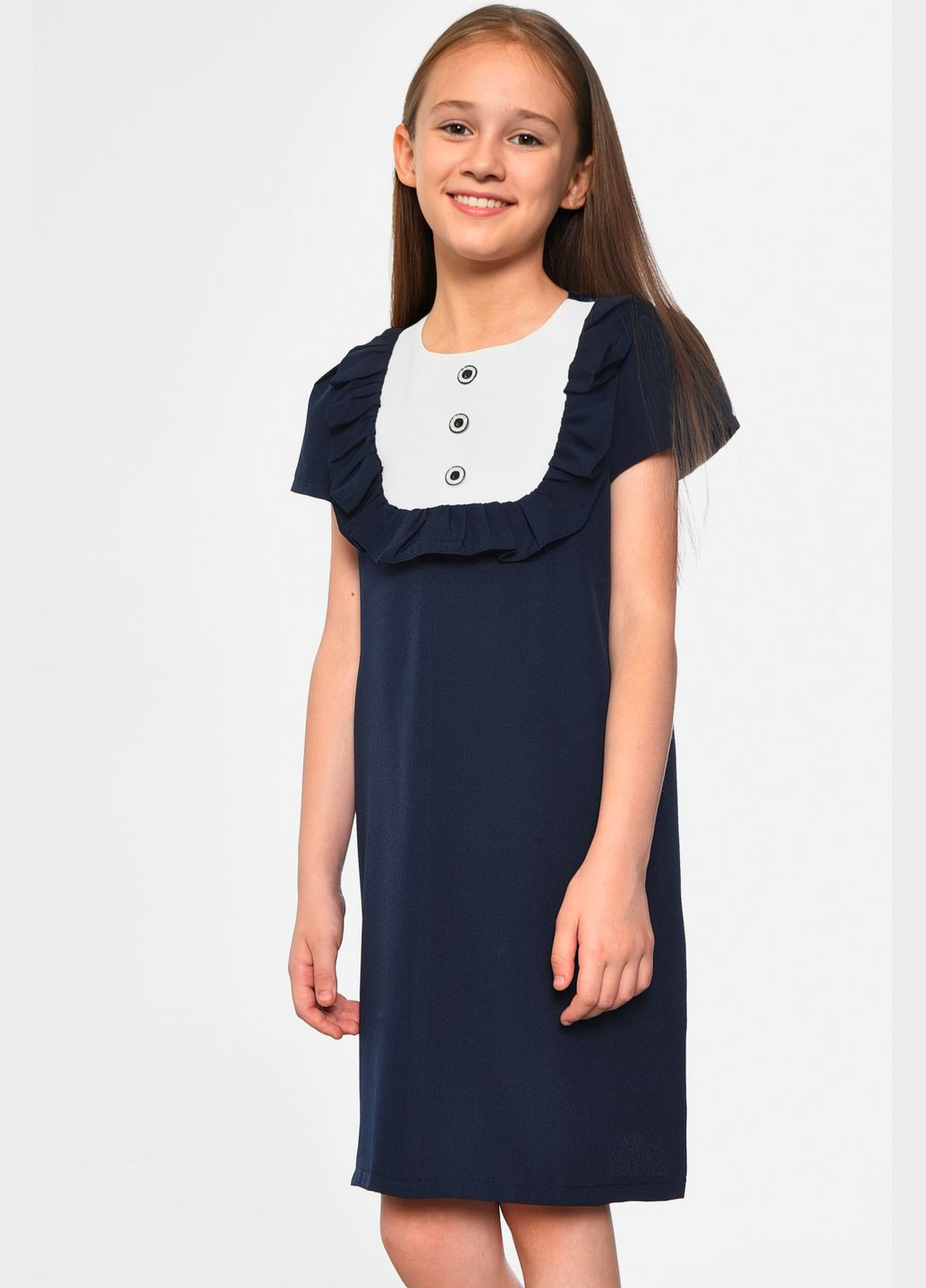 Темно-синя сукня дитяча для дівчинки темно-синього кольору Let's Shop (298283355)
