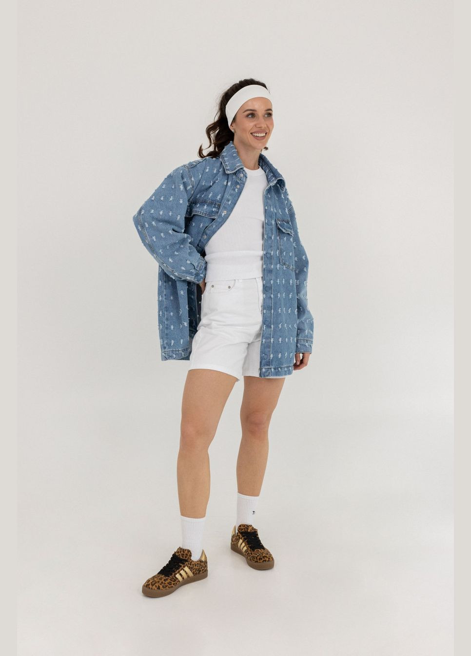 Сорочка джинсова з потертостями Twice (298125347)